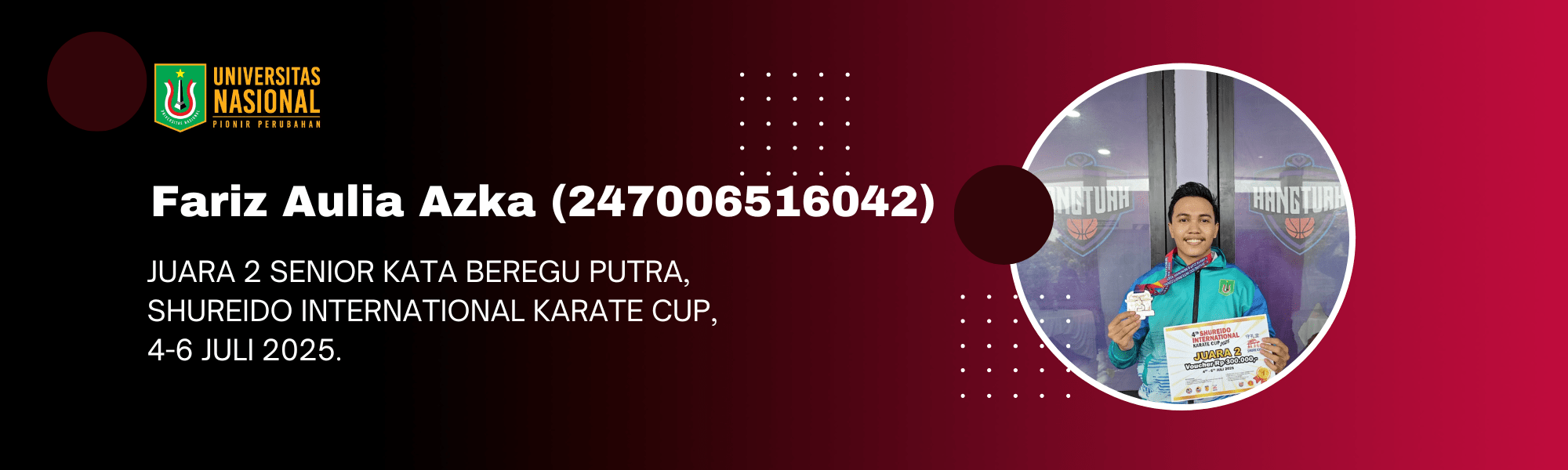 Dedikasi dan Kerja Keras! Fariz Aulia Azka Raih Gelar Juara 2 di Shureido International Karate Cup